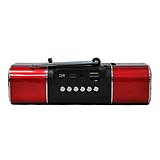 Red color aluminum metal alarm clock radio pocket x-bass FM radio with bluetooth function