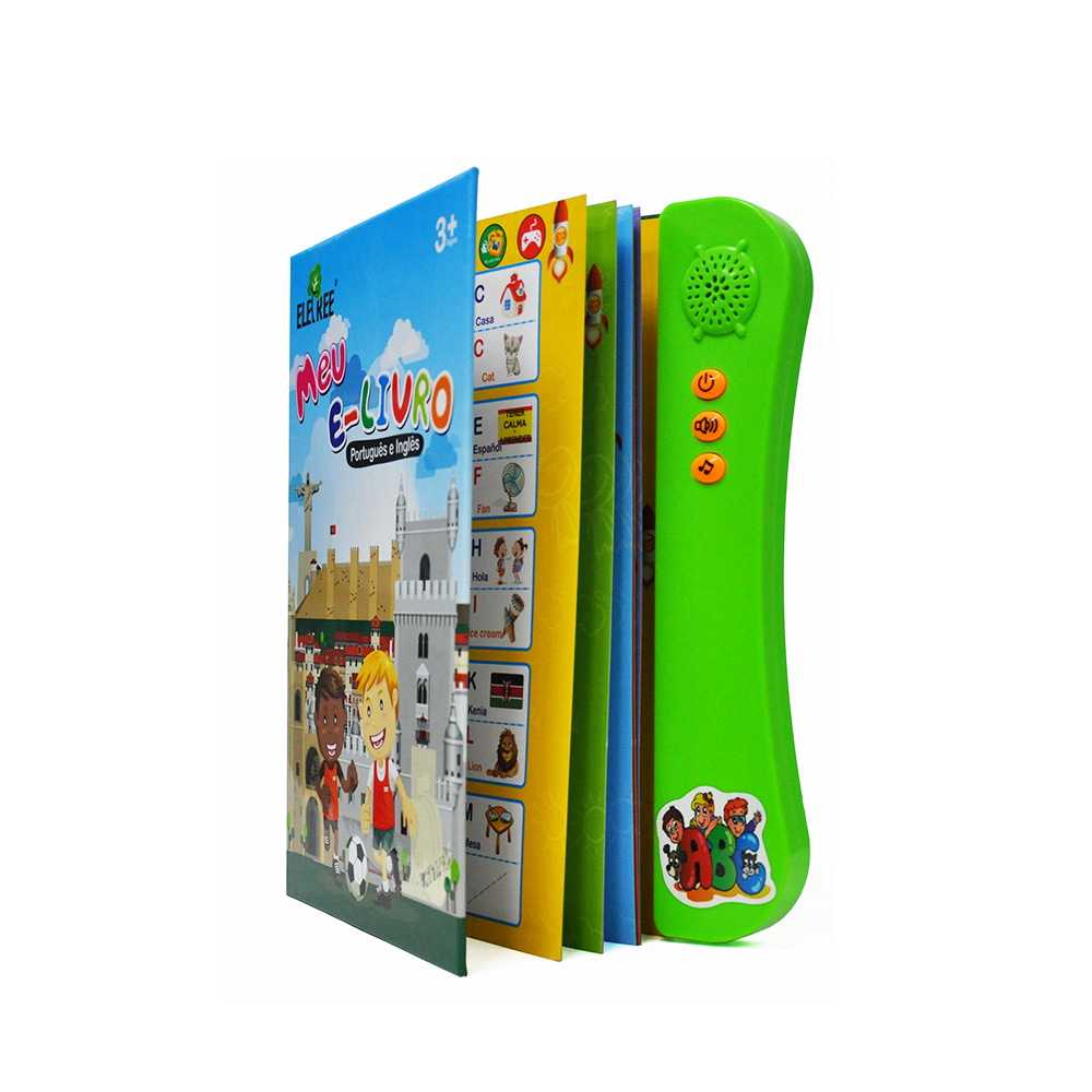 2018 Portuguese for kid early english learning educational talking board books sound book with pen/sound books and kids