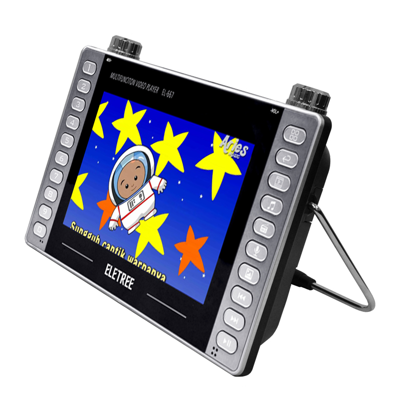 Led MP4 displayer With FM radio With USB/Micro SD MP3 player Support Multi Tasking With 5V DC  Jack FM:87-180MHz DC:5V Output Powrer:20W z Dual-EL-667