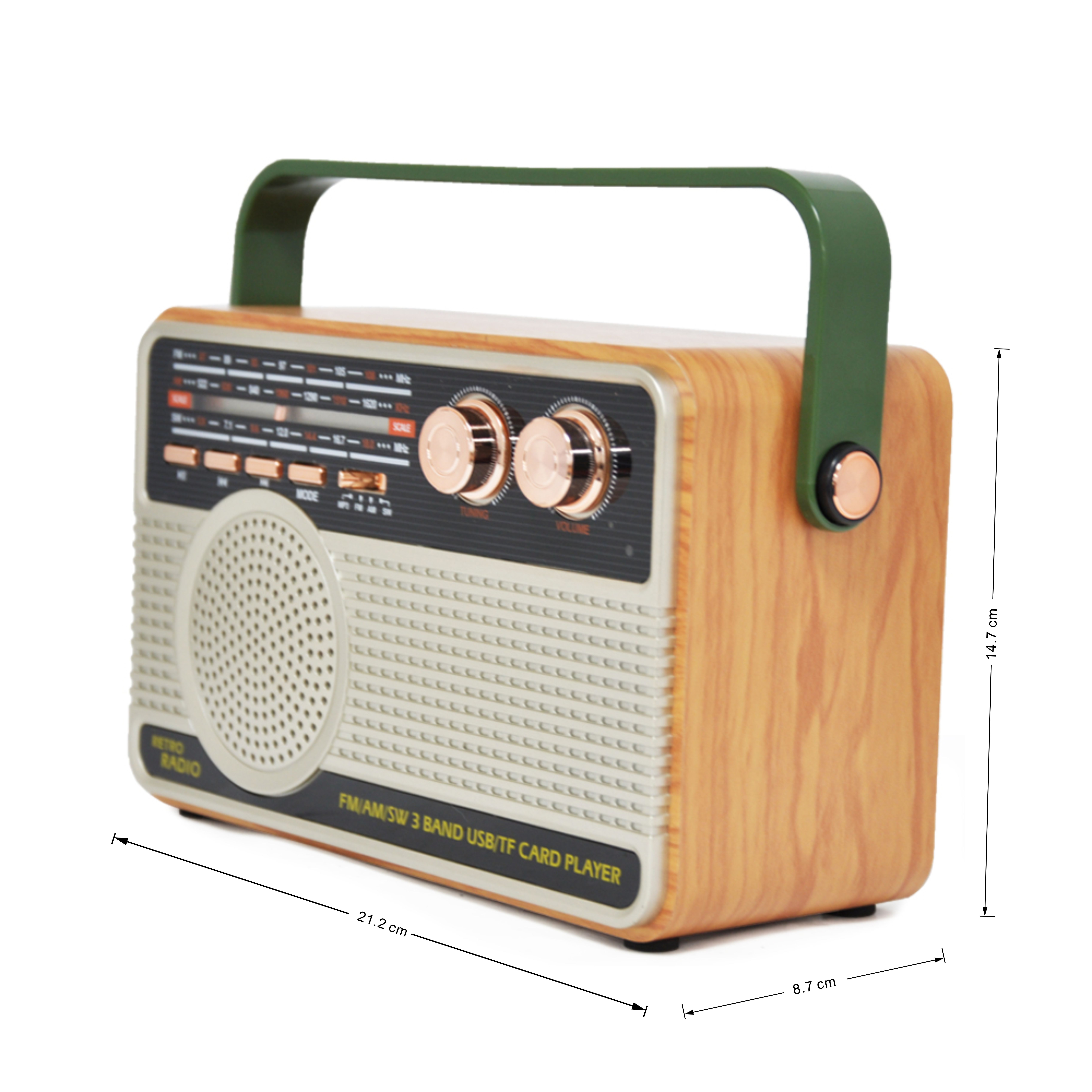 Portable vintage emergency broadcasting equipment usb sd card reader speaker other transmitter 3 way am fm sw radio 506
