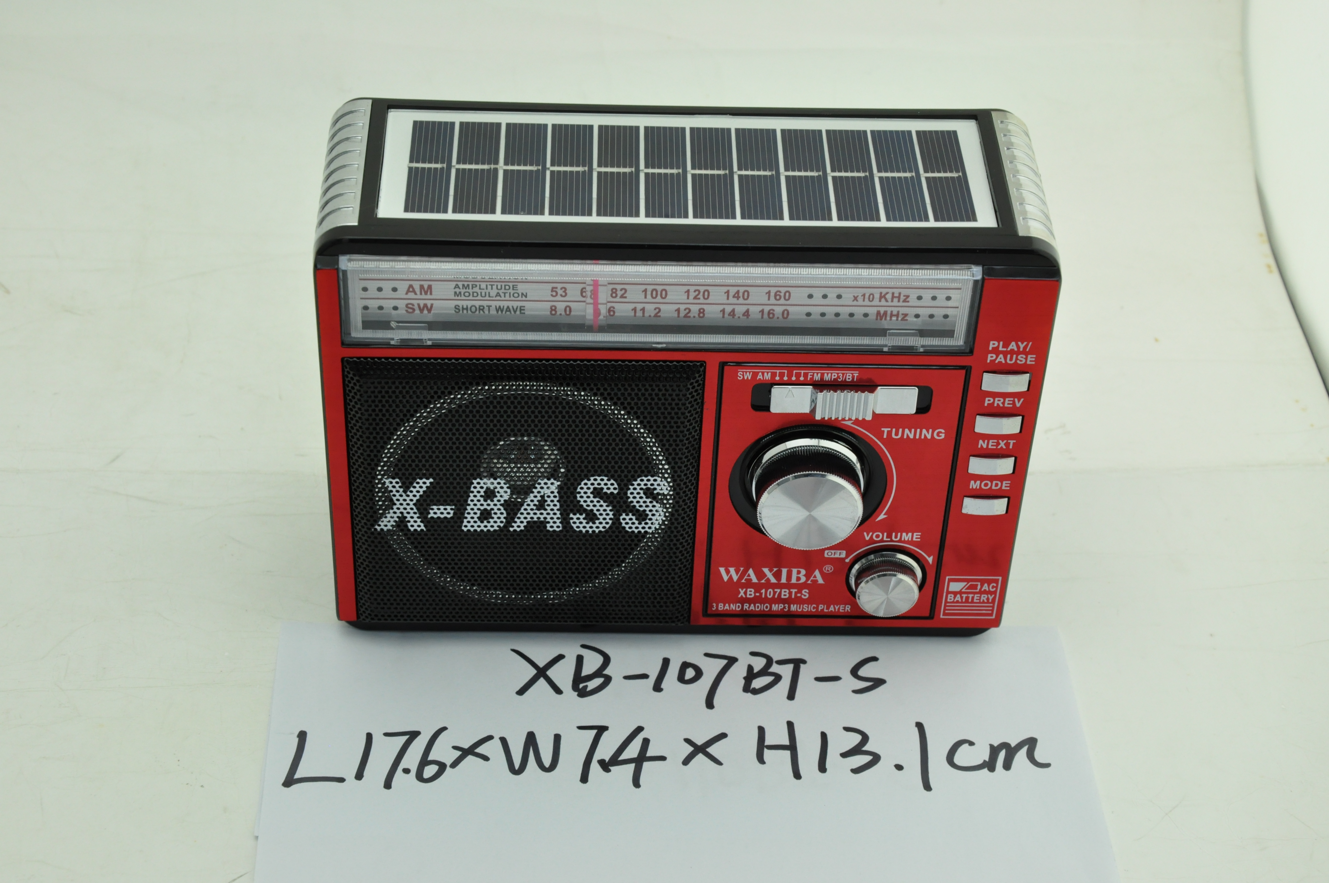 XB-107BT-S solar radio bluetooth radio fm am sw radio