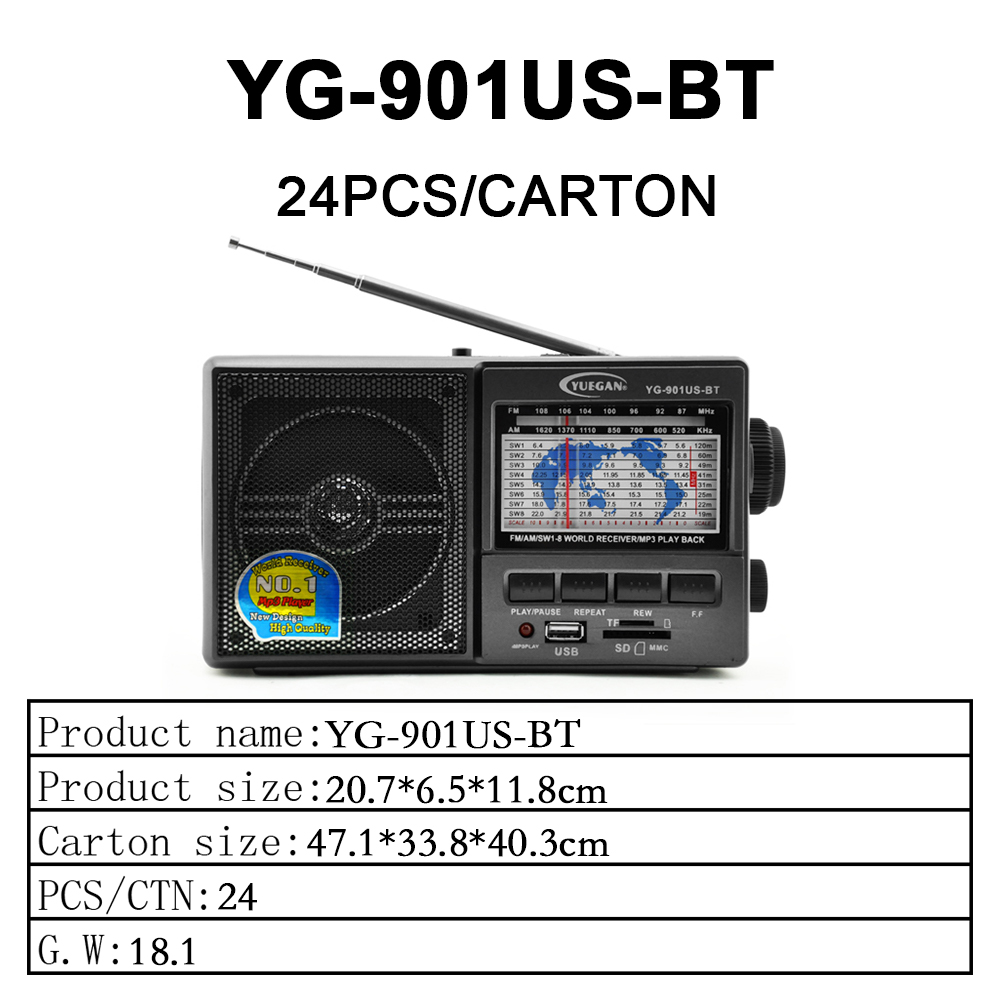 YG-901US-BTsolar panel radio wadio with usb portable radio