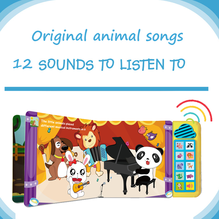 Children Custom Buttons Audio Animal Sound Book Baby My First Year Learning English Language Board Book