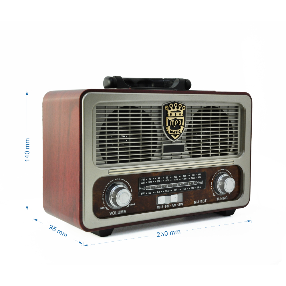 Retro Radio With Bluetooth 5.0, Fm Am Sw, Portable Nostalgic