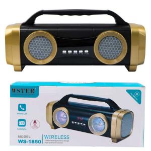 WS-1850 Original Wster Africa Cheap Mint Black Aluminum Wireless Portable Bt Extra Bass Led Light Color Speaker With Handle