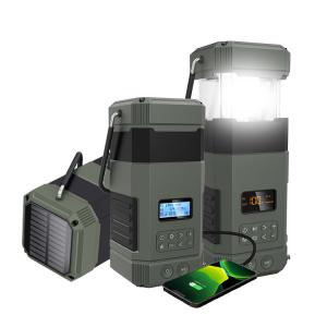 Dab Hand Crank Weather Flashlight Portable Solar Power Emergency Radio For Camping & Hiking 