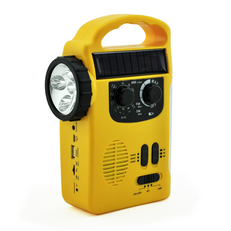 FM/Weather Band Dynamo Radio with LED Light and Siren