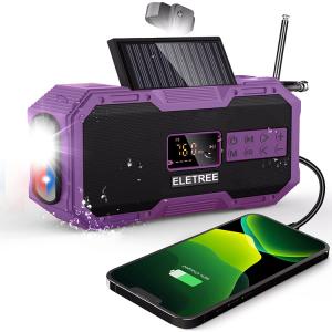 Camping & Hiking 5000mAh Power Bank Fm BT SOS Weather Emergency Solar Radio With Dynamo Hand Crank