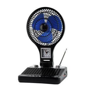 ELETREE Foldable Emergency BT Speaker Equipment Antenna Fan Light AM SW FM Radio With Quartz Clock
